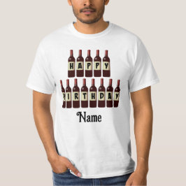 Happy Birthday Red Wine Flaschen individuell angep T-Shirt