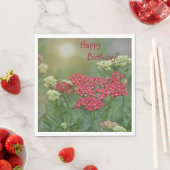 Happy Birthday Red Yarrow Serviette (Beispiel)