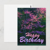 Happy Birthday - Redbud Blume Tree Postkarte (Vorne/Hinten)