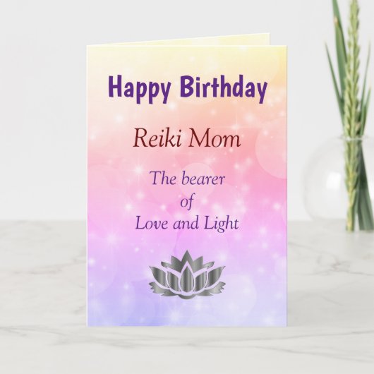Happy Birthday Reiki Mama Design Card Karte (Vorderseite)
