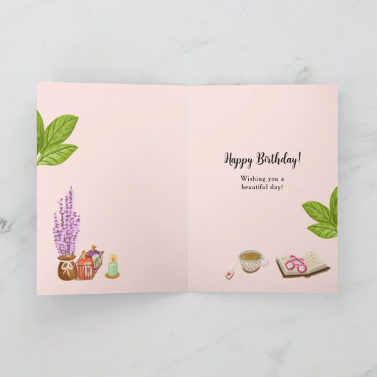 Happy Birthday Relax Blume Mama Girl Mütter Karte (Innenseite)