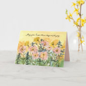 Happy Birthday Religious Sessings Joy Primrose Karte (Gelbe Blume)
