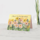 Happy Birthday Religious Sessings Joy Primrose Karte (Vorderseite)