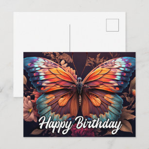 Happy Birthday Restrukturierung Butterfly Collage Postkarte