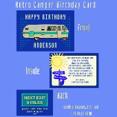 Happy Birthday Retro Camper RV Travel Karte