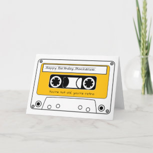 Happy Birthday Retro Cassette Tape Personalisiert Karte