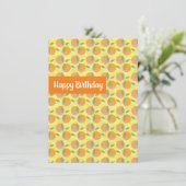 Happy Birthday Retro Citrus Orange Frucht Karte (Stehend Vorderseite)