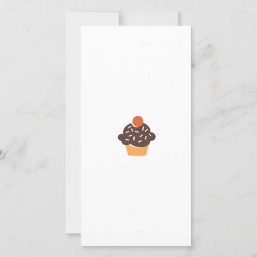 Happy Birthday Retro Cupcake Card (Rückseite)