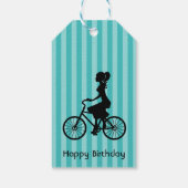 Happy Birthday Retro Girl Rider Geschenkanhänger (Rückseite)