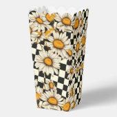 Happy Birthday Retro Groovy Daisy Checkerboard Geschenkschachtel (Rückseite)