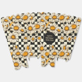 Happy Birthday Retro Groovy Daisy Checkerboard Geschenkschachtel (Ungeklappt)