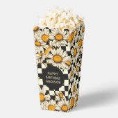 Happy Birthday Retro Groovy Daisy Checkerboard Geschenkschachtel (Geplatzt)