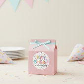 Happy Birthday Retro individuell anpassbar Runder Aufkleber