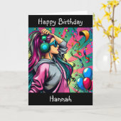 Happy Birthday | Retro Pop Art Karte (Gelbe Blume)