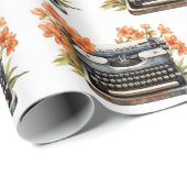 Happy Birthday Retro Schreibmaschine Geschenkpapier (Rolleneckpunkt)