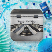 Happy Birthday Retro Schreibmaschine Pappteller (Party)