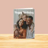 Happy Birthday Retro Script 3 Foto Karte