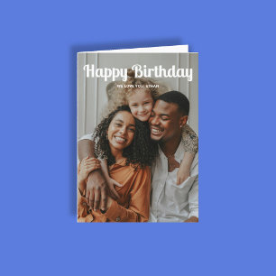 Happy Birthday Retro Script 3 Foto Karte