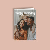 Happy Birthday Retro Script 3 Foto Karte