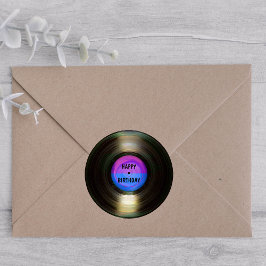 Happy Birthday Retro Vinyl Record Runder Aufkleber