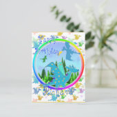 Happy Birthday Richard Cartoon Dragons Postcard Postkarte (Stehend Vorderseite)