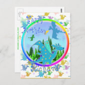 Happy Birthday Richard Cartoon Dragons Postcard Postkarte (Vorne/Hinten)
