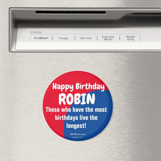 Happy Birthday ROBIN Kühlschrank Magnet (In Situ (Geschirrspüler))