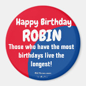 Happy Birthday ROBIN Kühlschrank Magnet (Vorne)