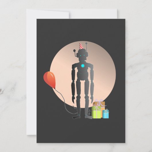 Happy Birthday Robot Einladung (Vorderseite)