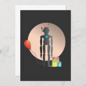 Happy Birthday Robot Einladung (Vorne/Hinten)