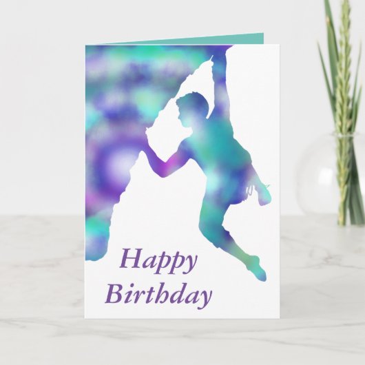 Happy Birthday Rock Kletterer Card Karte (Vorderseite)