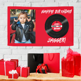 Happy Birthday Rock und Roll Vinyl Record Foto Banner