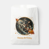 Happy Birthday Rocket Ship French Bulldog Geschenktütchen (Vorderseite)