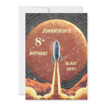 Happy Birthday Rocket Space Fun Universe Card