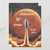 Happy Birthday Rocket Space Fun Universe Card (Vorne/Hinten)