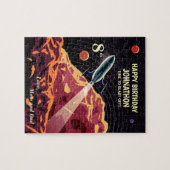 Happy Birthday Rocket Space Universe Spaß Puzzle (Horizontal)