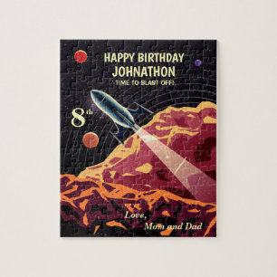 Happy Birthday Rocket Space Universe Spaß Puzzle