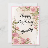 Happy Birthday Romantische Einladung (Vorderseite)