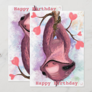 Happy Birthday - Romantischer Faultier