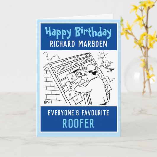 Happy Birthday Roofer Karte (Gelbe Blume)