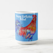 Happy Birthday Rooster Orange Poppy Frau Name Tass Kaffeetasse (Mittel)