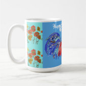 Happy Birthday Rooster Orange Poppy Frau Name Tass Kaffeetasse (Links)
