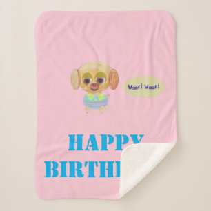 Happy Birthday Rosa Fleece-Decke Sherpadecke