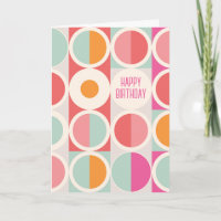 Happy Birthday | Rosa Orange Blue Geometric