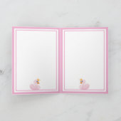 Happy Birthday rosa Prinzessin schwan auf weiß Karte (Innenseite)