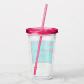 Happy Birthday Rosa Sahne Donuts blau Acryltrinkbecher (Rückseite)