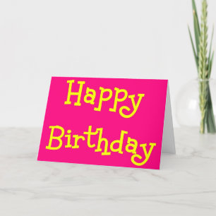 Happy Birthday Rosa und gelbe lustige Karte