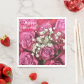 Happy Birthday Rose Bouquet Serviette (Beispiel)