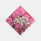 Happy Birthday Rose Bouquet Serviette (Ecke)