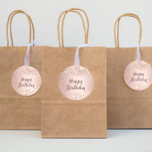 Happy Birthday Rose Gold Confetti Runder Aufkleber